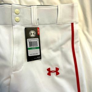 Under Armour Youth Large, NWT red stripe baseball pants